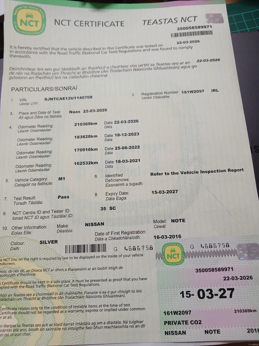 Nissan Note 2016 Gt sport Dsl NCT 03.27 - Image 2