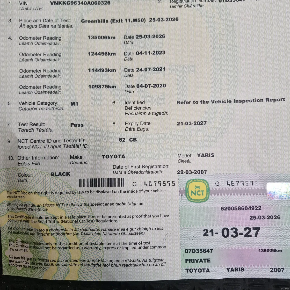 Toyota Yaris Only 135km 1 OWNER 2007 - Image 2