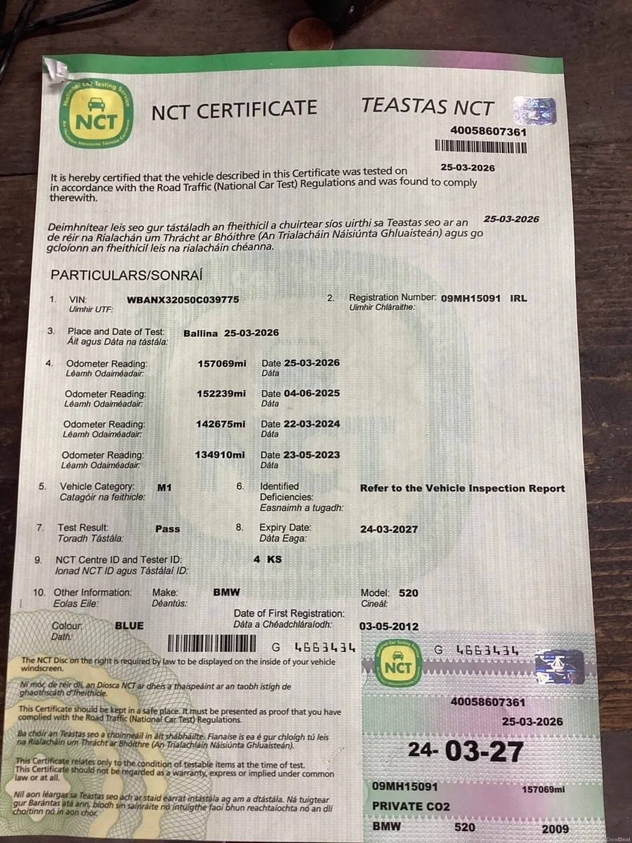 2009 BMW 520D E60….NEW NCT - Image 2