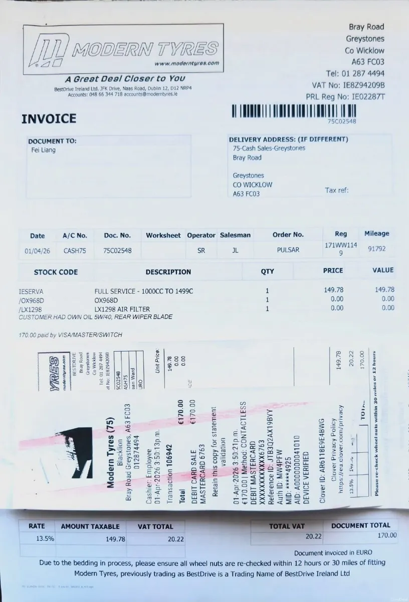 Automatic-Nissan Pulsar-Low Mileage-Long NCT-Irish - Image 2