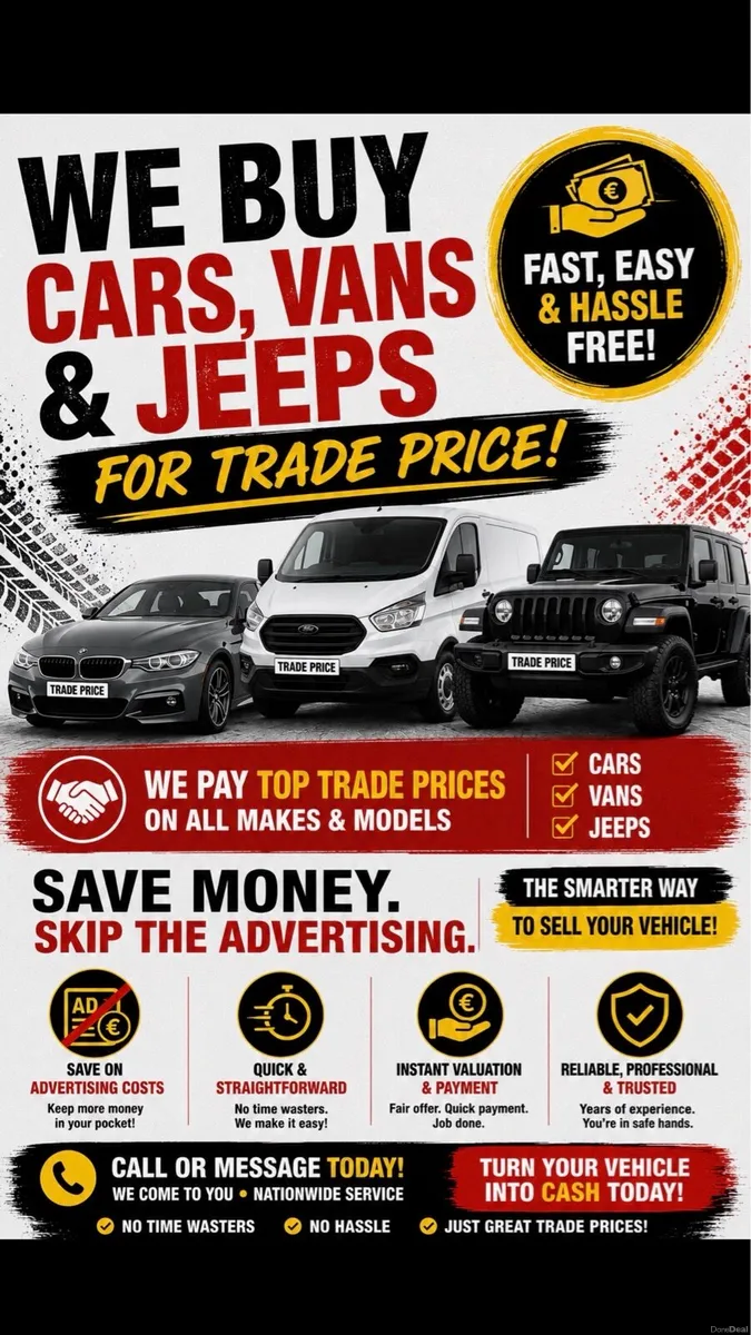 🚗 WANTED: ALL CARS, VANS & JEEPS 🚐 - Image 1