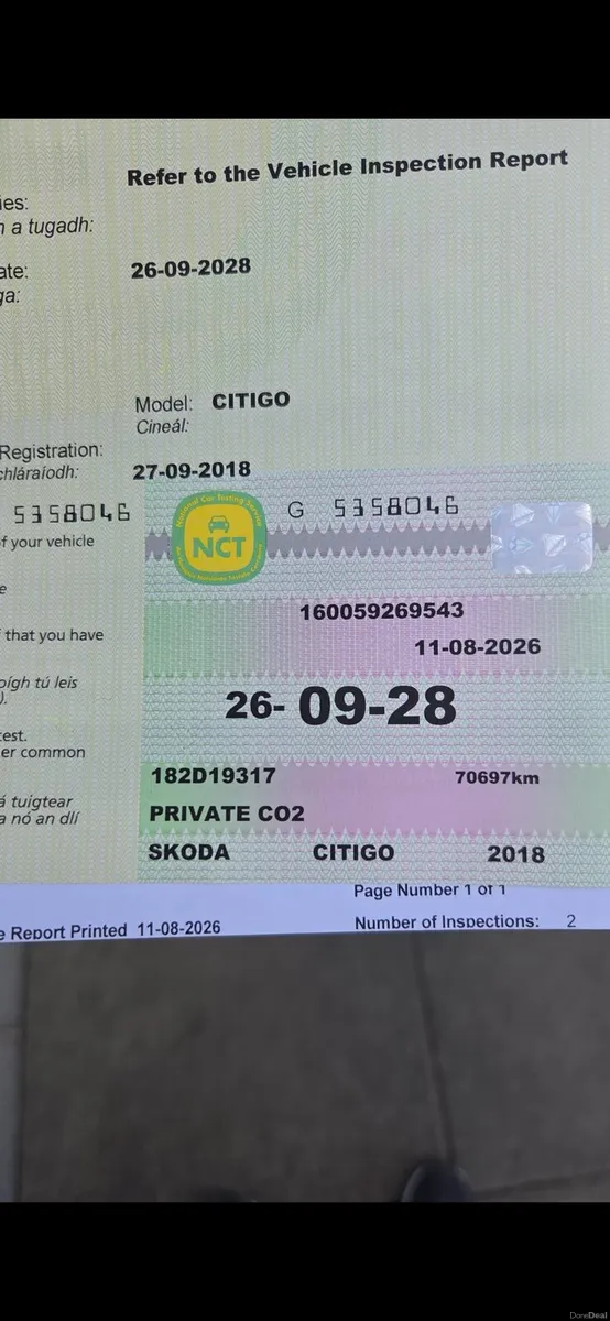 Skoda CitiGo 1Litre NCT2028 - Image 2