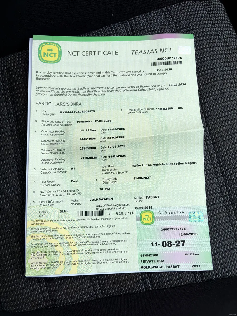 Volkswagen Passat 2011 2.0 TDI Automatic nct 8/27 - Image 3