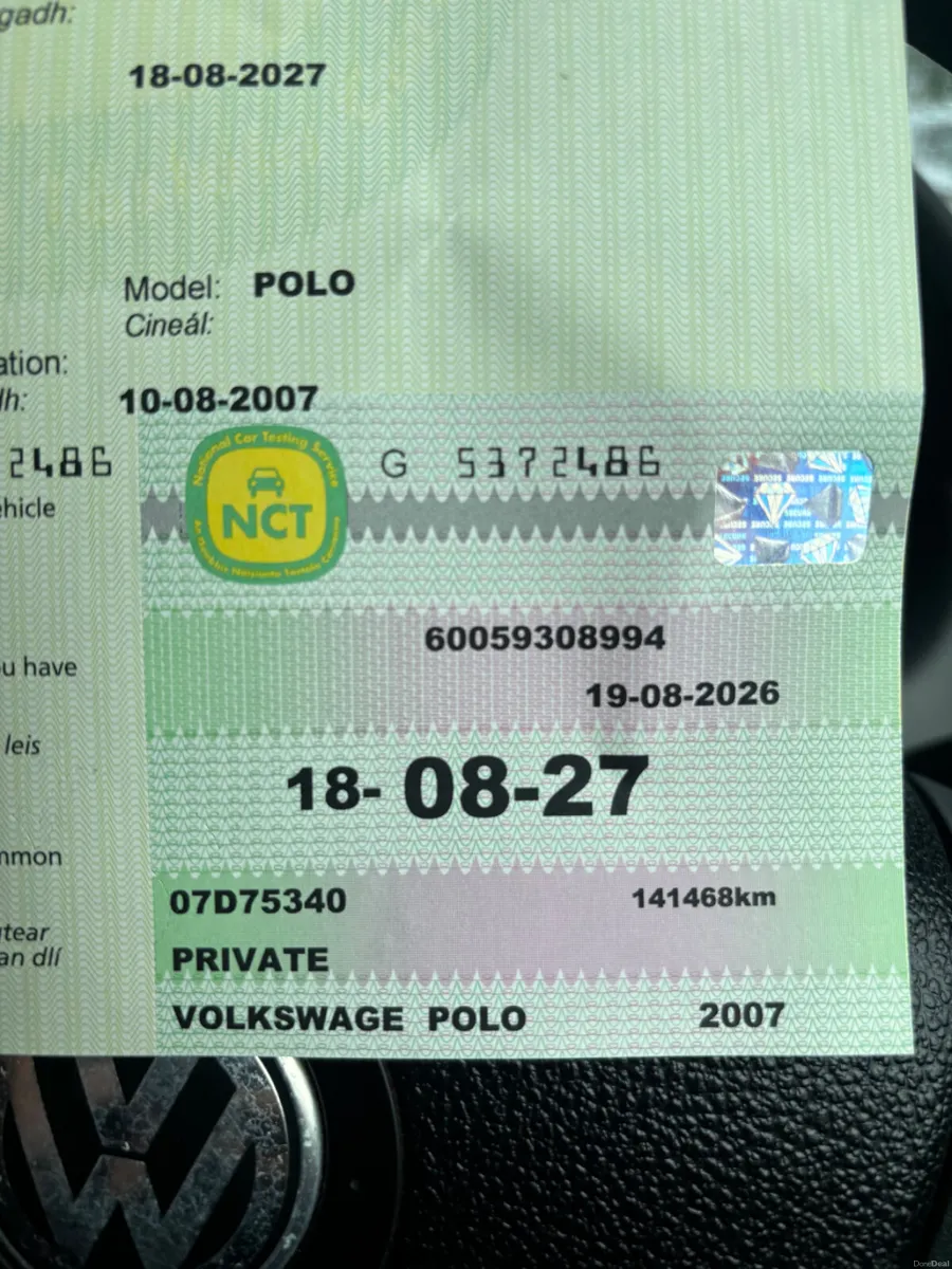 07 VW Polo ( only 140000 klms new NCT) - Image 3