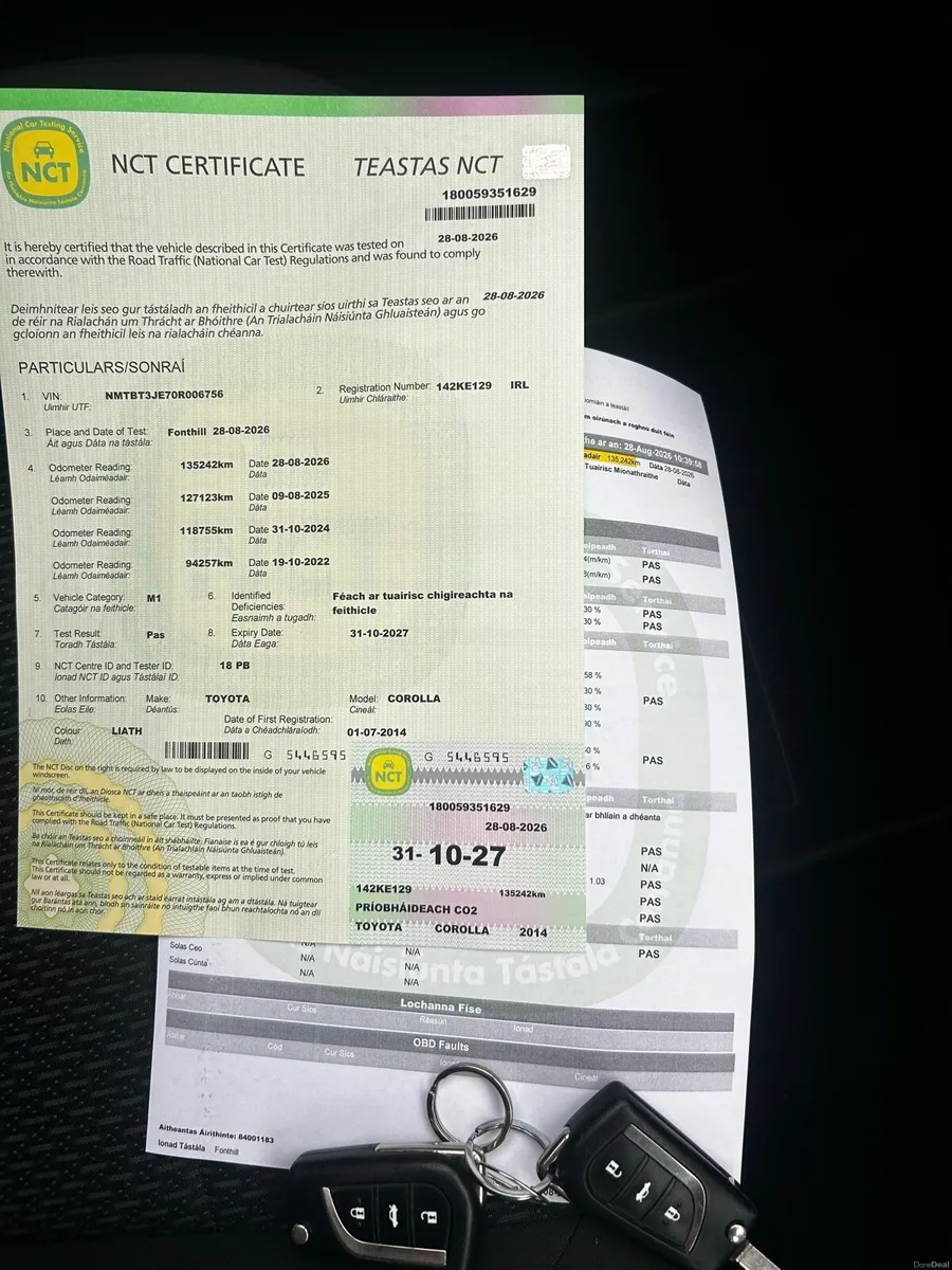 142 TOYOTA COROLLA 1.3 PETROL , NEW NCT 10-2027 - Image 2