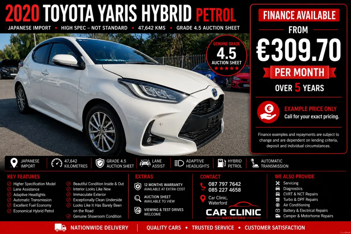 2020 Toyota Yaris Hybrid Petrol – High Spec - Image 1