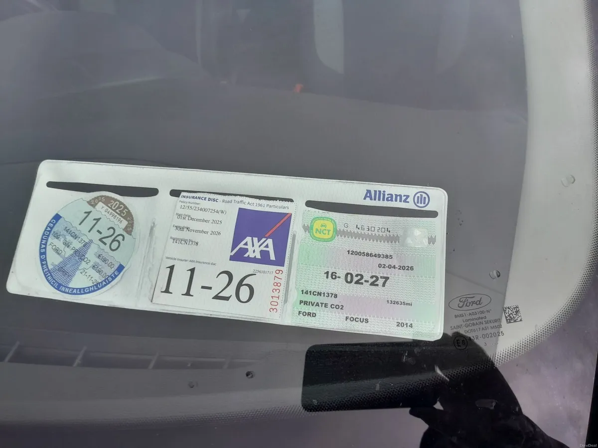 2014 Ford Focus zetec nct 02/27 tax 11/26 - Image 2