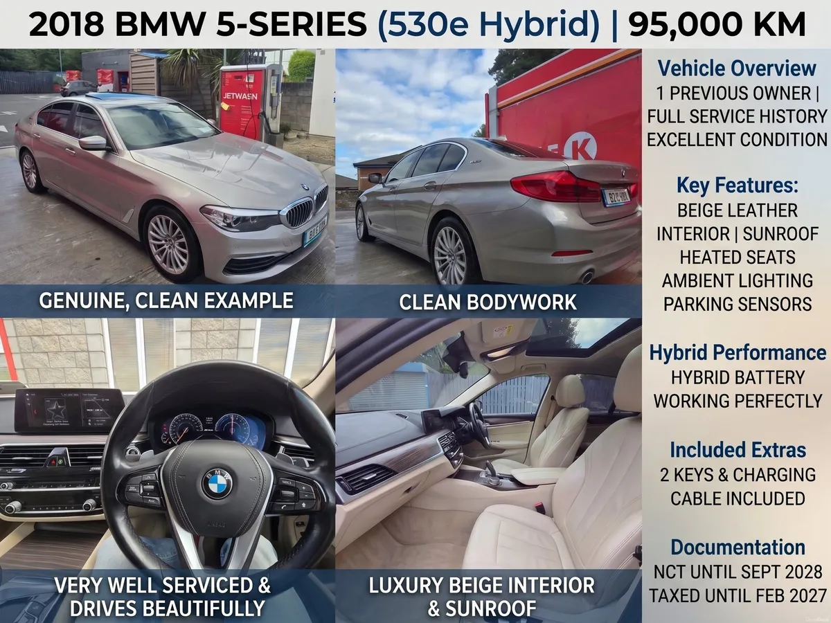 BMW 530e Sunroof Full Service History - Image 1
