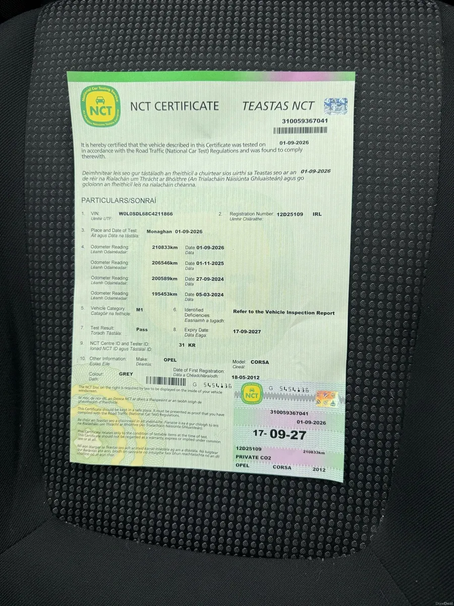 2012 Opel Corsa 1.0 Petrol New NCT & Taxed - Image 3