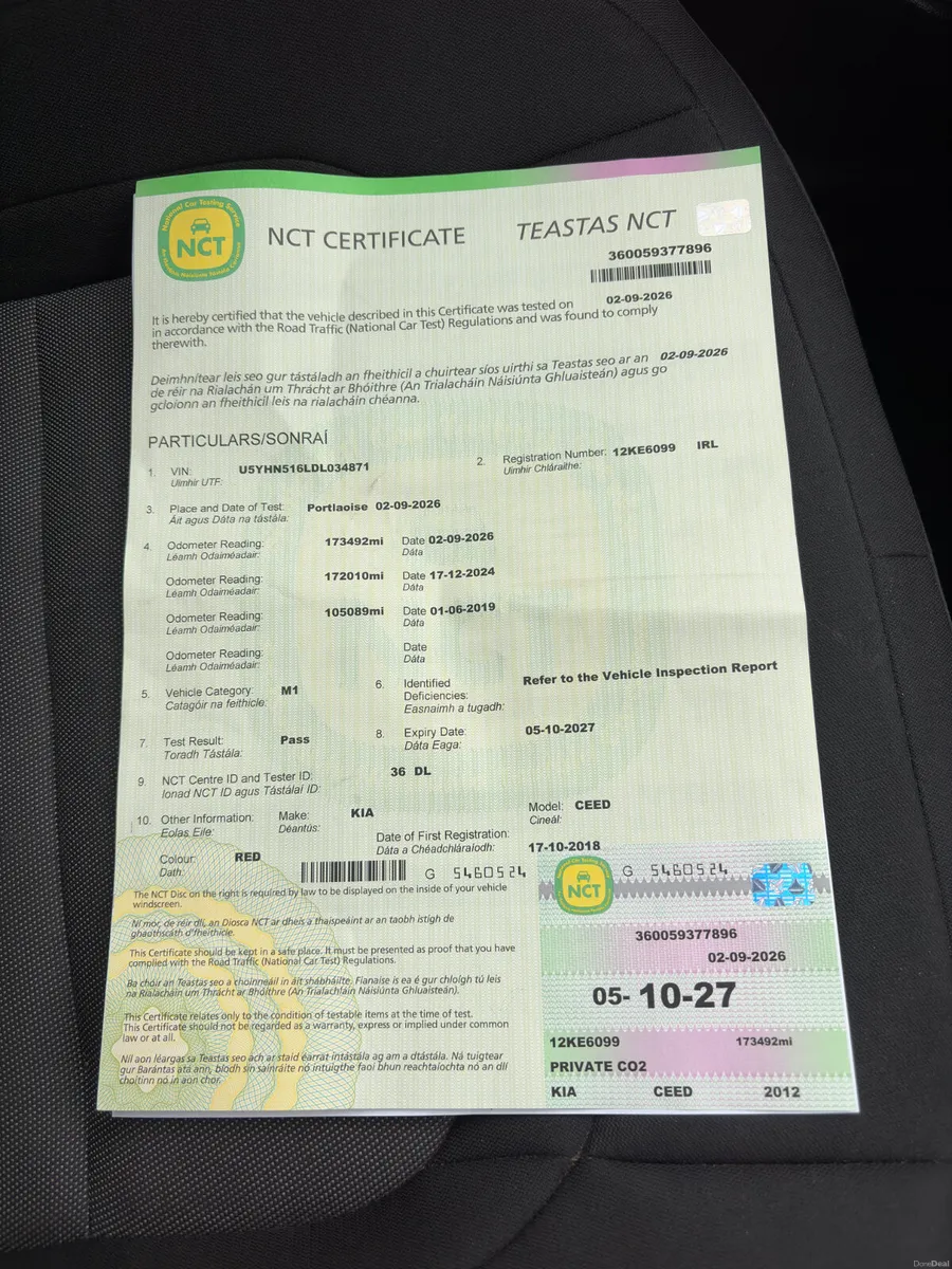 Kia Ceed 2012 1.6 Diesel new nct 10/27 - Image 3