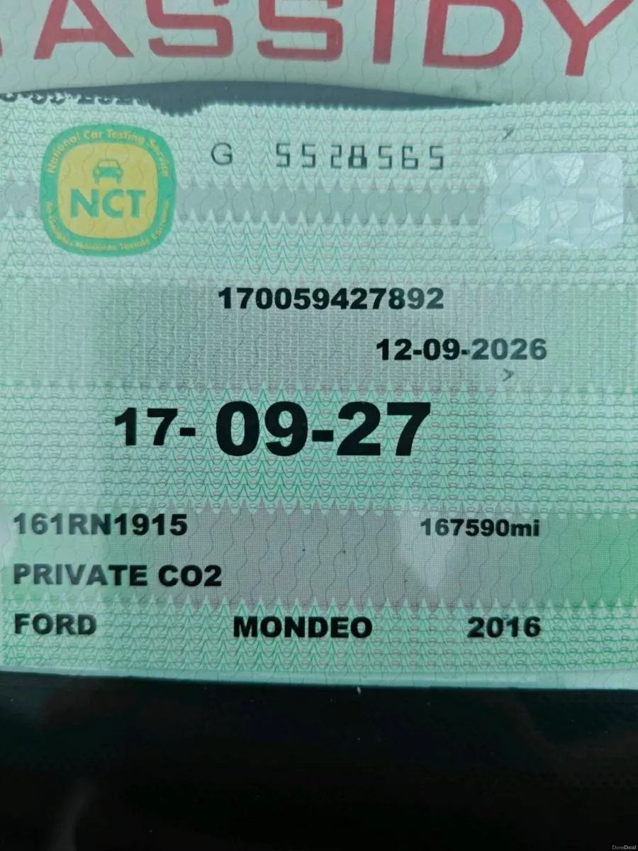 NCT9/27 2016 Ford Mondeo 1.5 TDC Titanium Econetic - Image 2