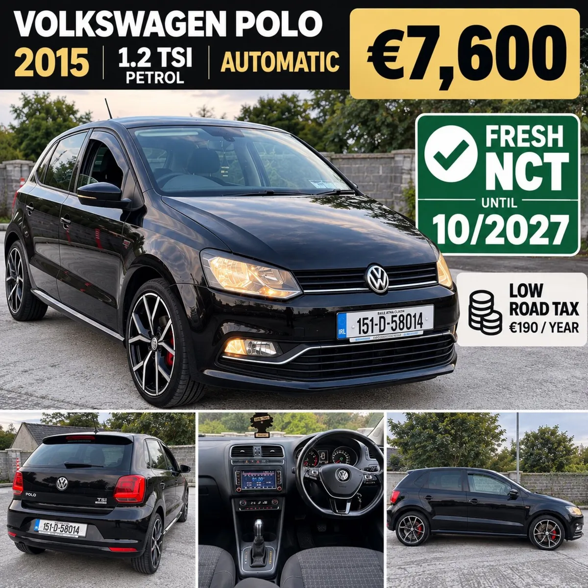 VW POLO 2015 1.2 TSI • AUTOMATIC NCT 10/27 - Image 1