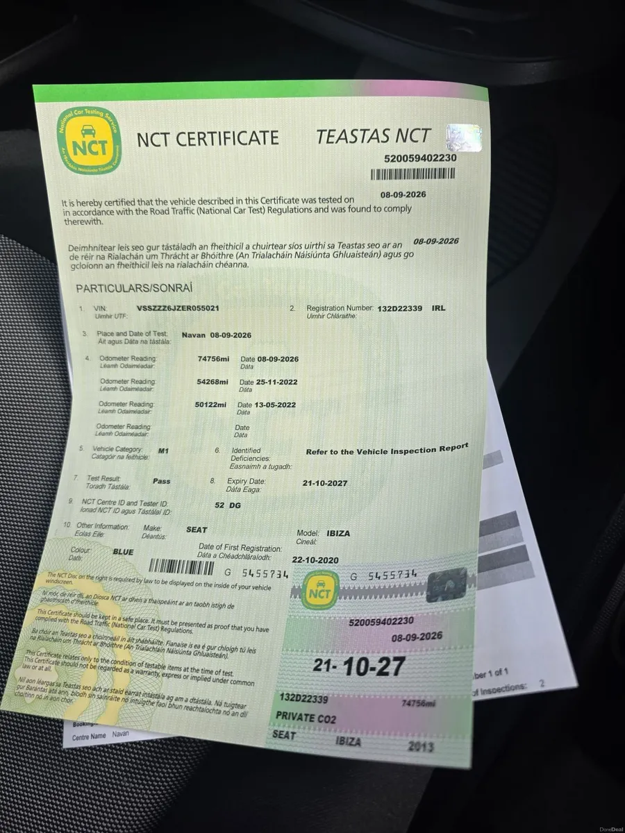 SEAT Ibiza Toca 1.4 75k Miles New Nct 10/27 - Image 5