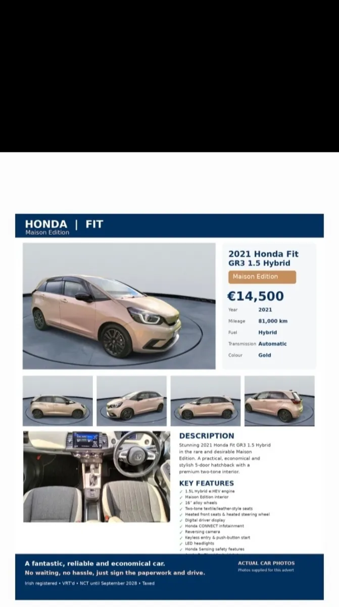 2021 Honda Fit e:HEV HOME Maison – Special edition - Image 1
