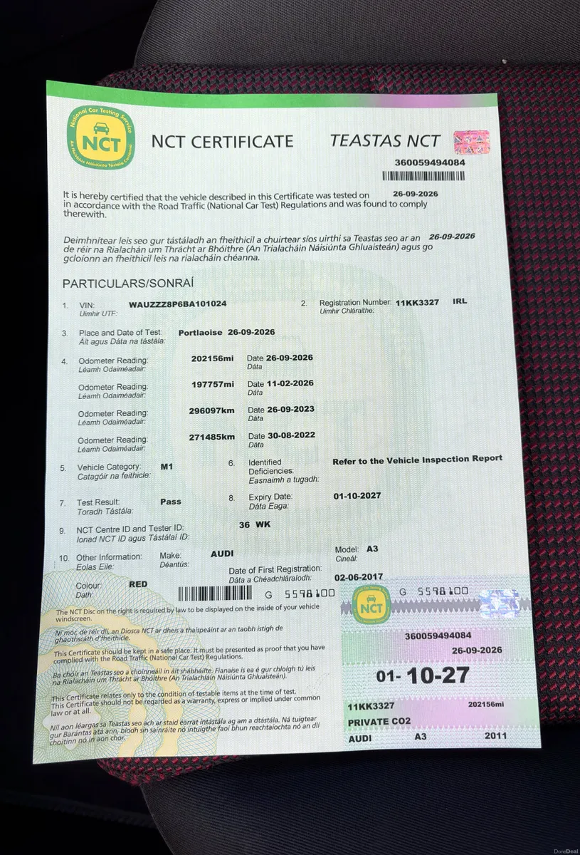 Audi A3 2011 2.0TDI Sportback new nct 10/27 tax - Image 6