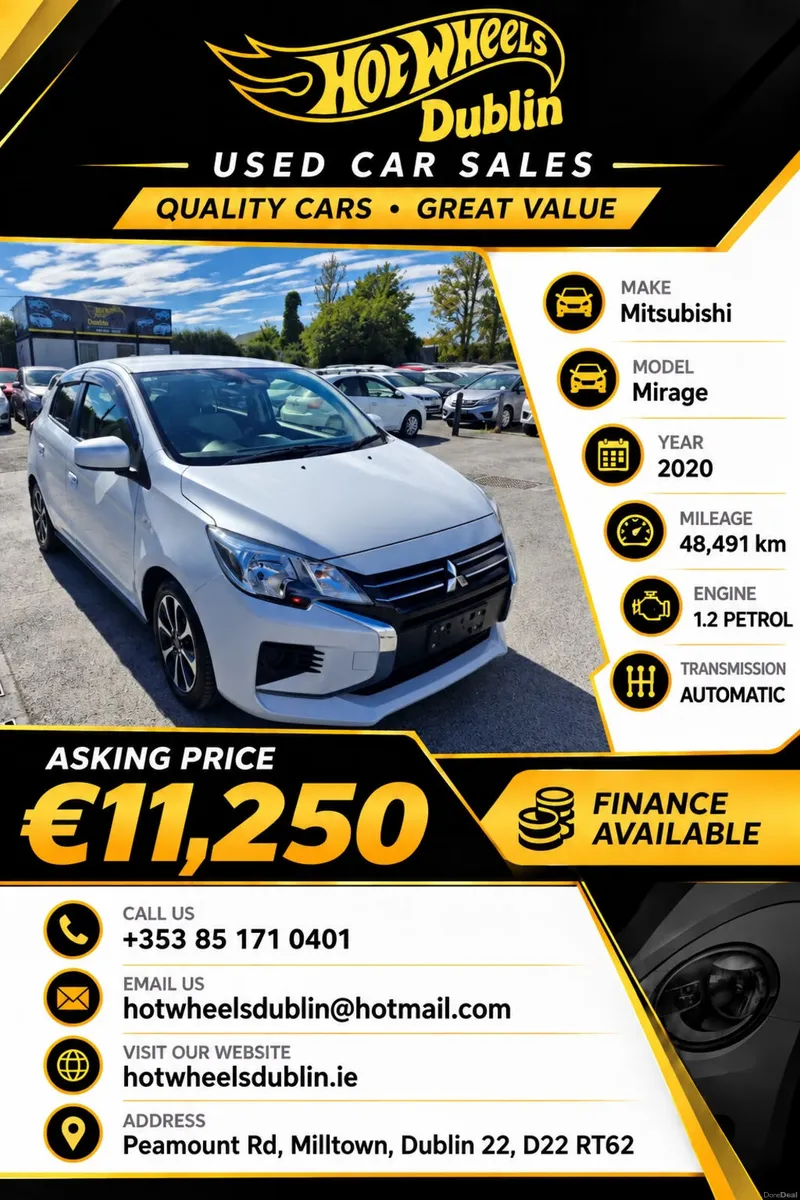 2020 Mitsubishi Mirage Automatic Push Start Low Mi - Image 1