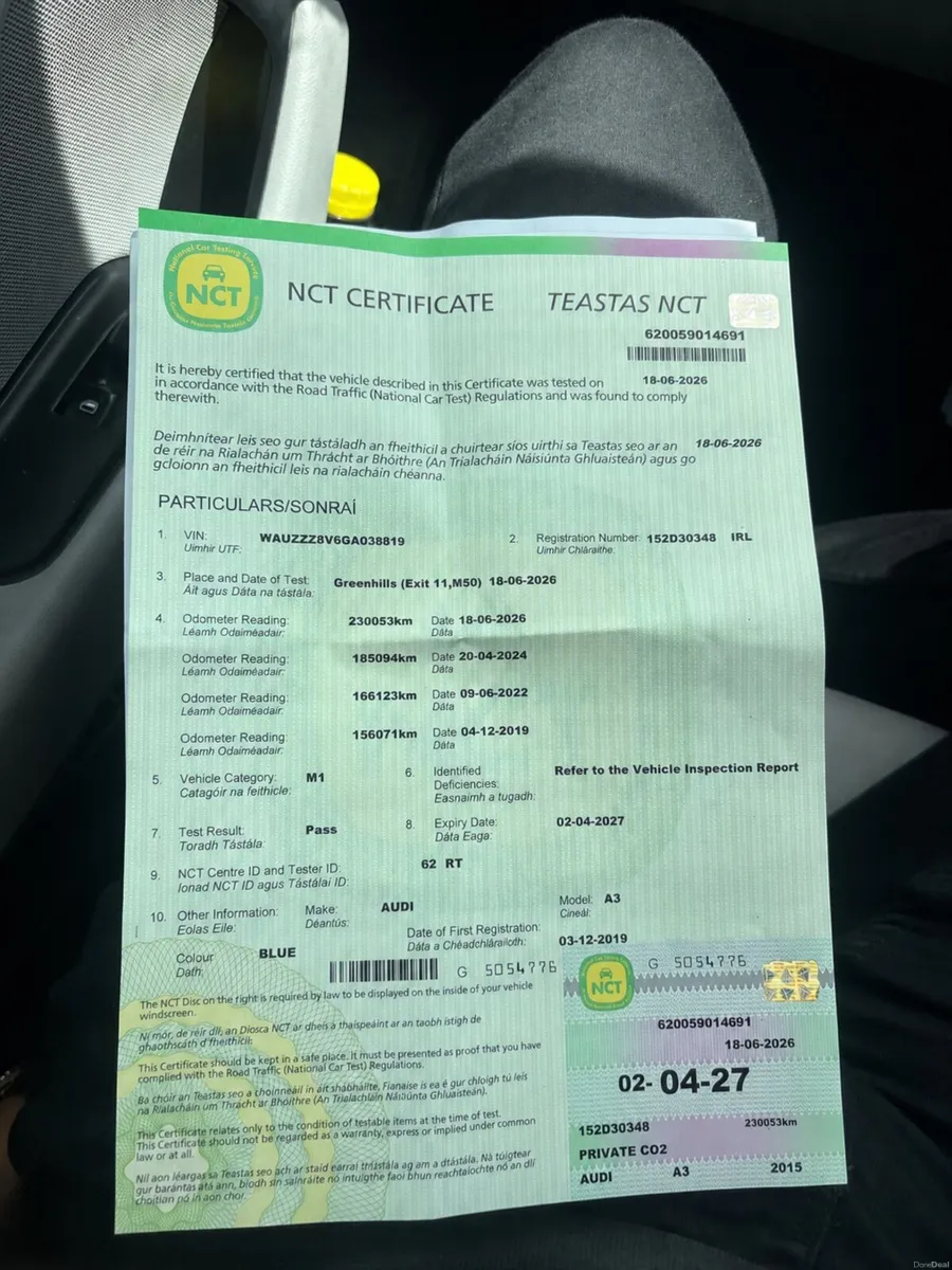 2015 Audi a3 automatic fresh nct,taxed low milage - Image 2