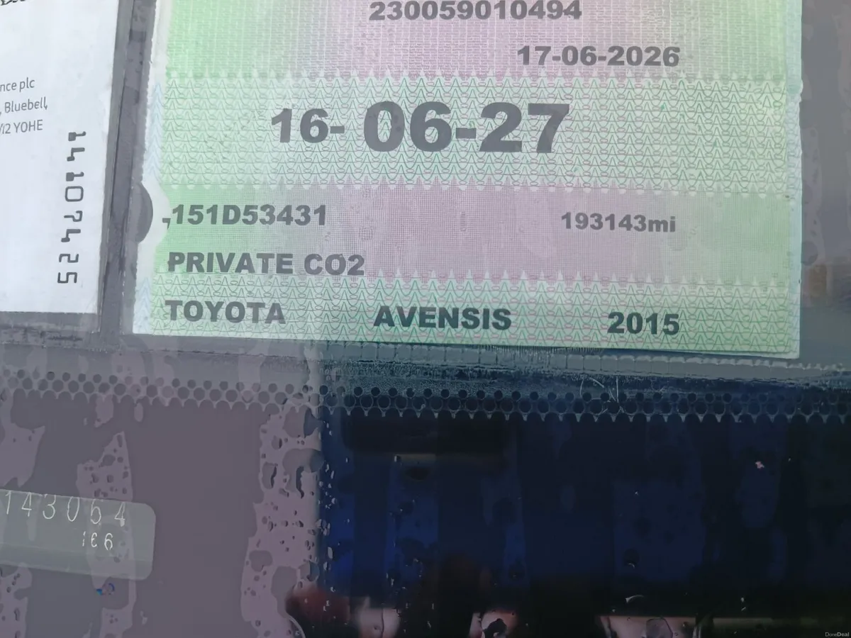 **New NCT** 2L Toyota Avensis Estate 2015 - Image 1