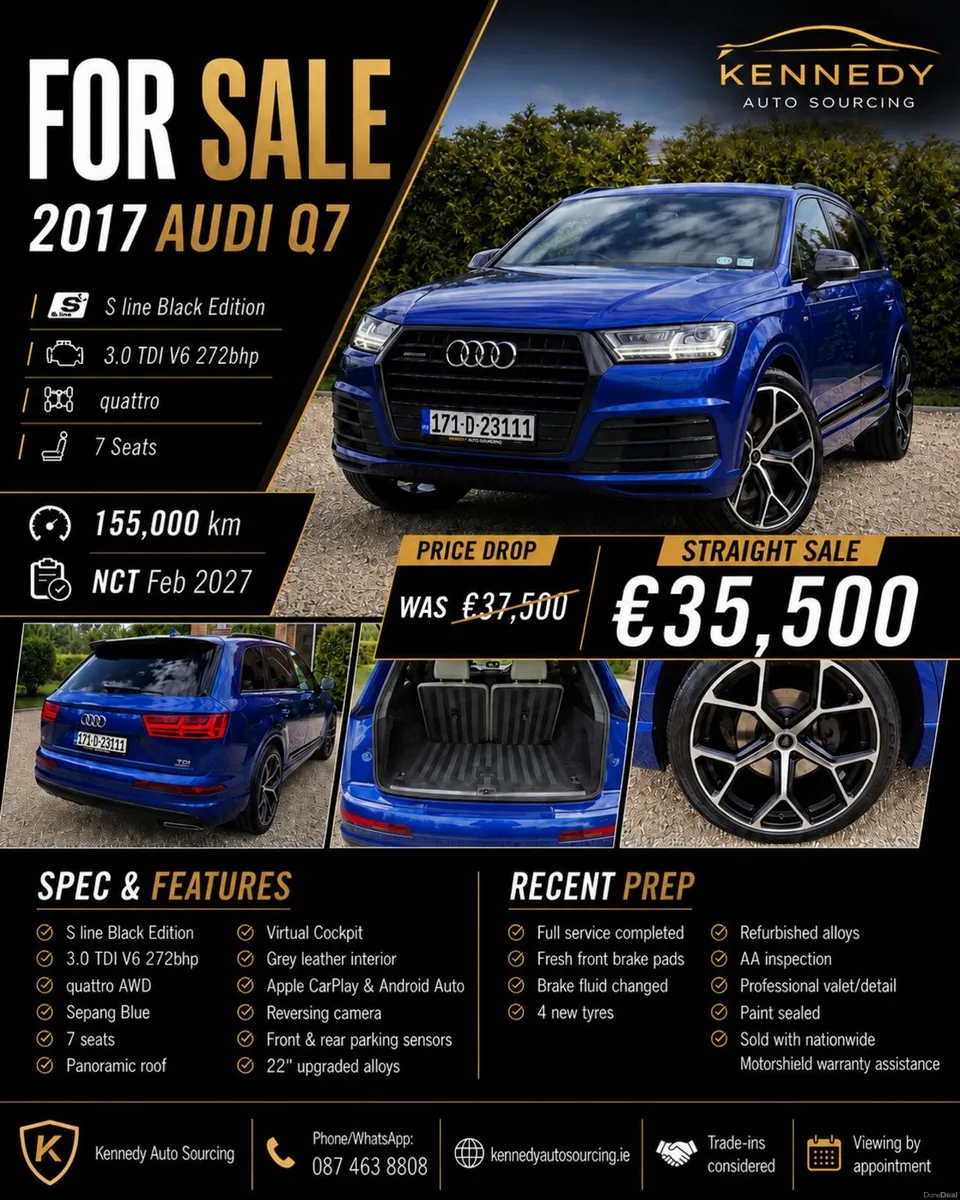Reduced to €35,500 - Audi Q7 S Line - Pan Roof!! - Image 3