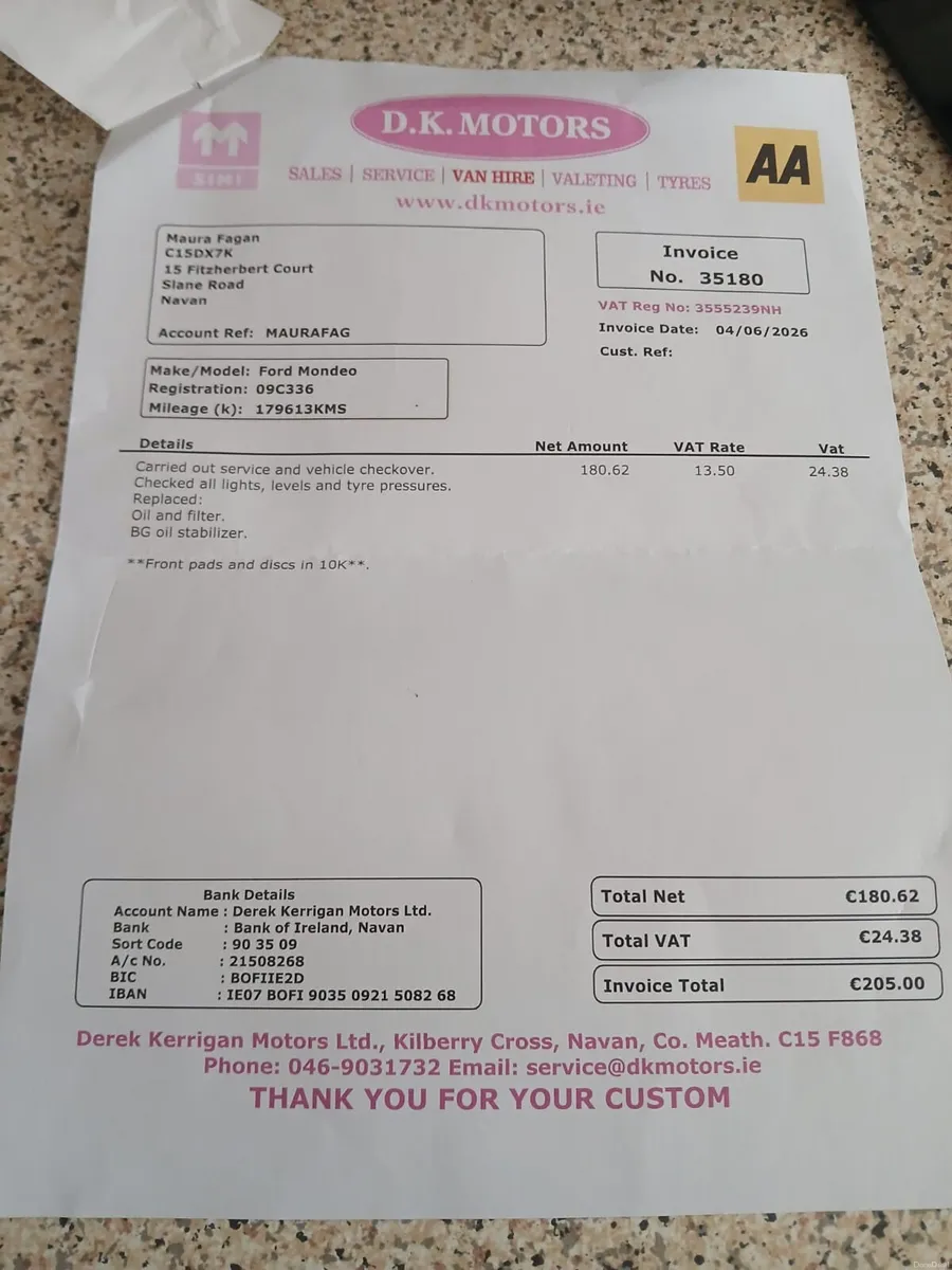 €990 Ford Mondeo 2009 automatic  diesel nct&tax - Image 6