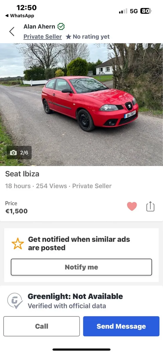 2008 Seat Ibiza LOW MILAGE (Text only) - Image 3