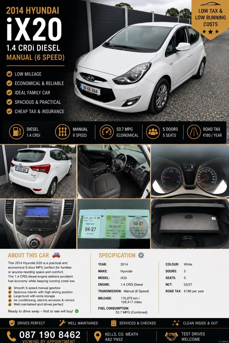 Hyundai ix20 2014 (NCT/TAX 03/27) - Image 2