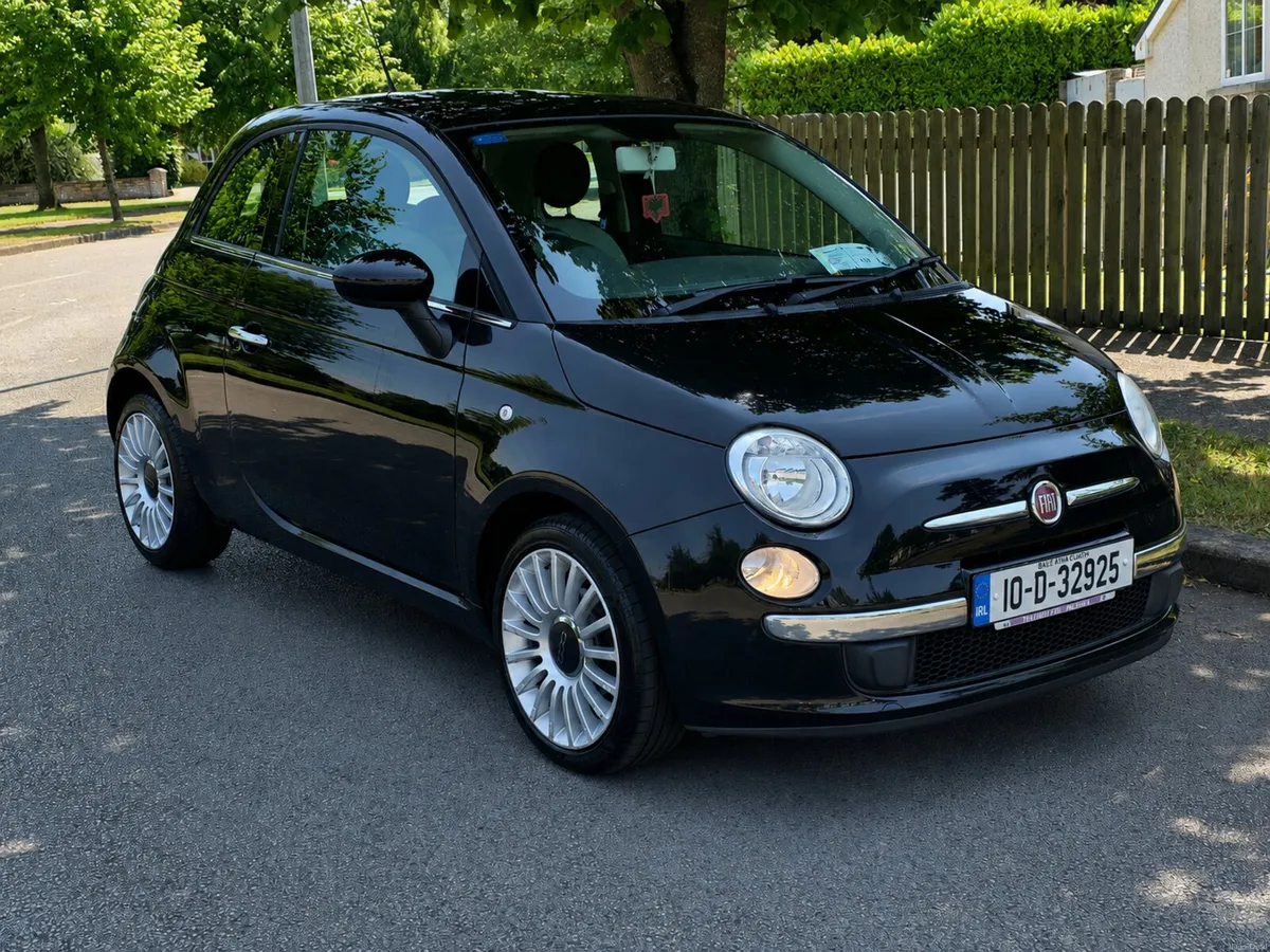 10 Fiat 500 1.2 Lounge A/C Pan Roof Only 75000kms - Image 1