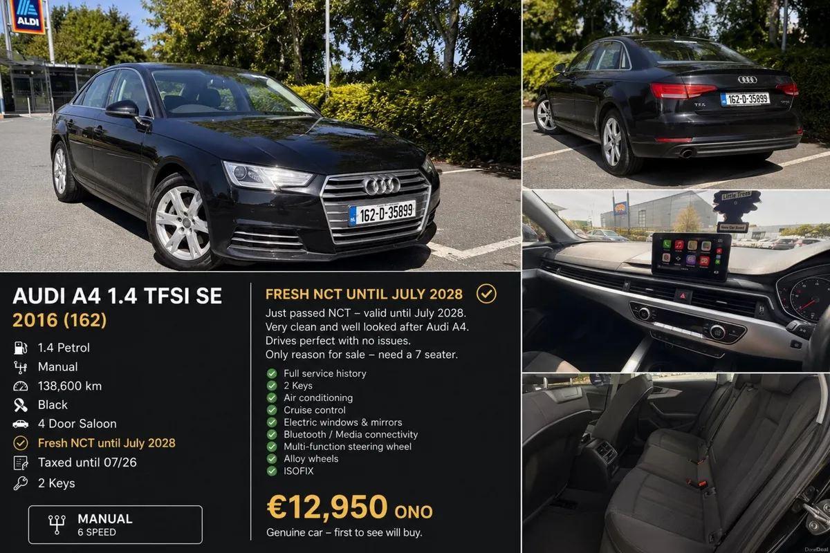 Audi A4 1.4 TSFI NCT JULY 2028 - Image 1