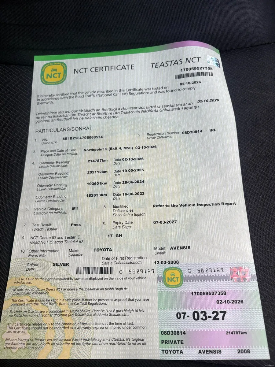 Toyota Avensis NCT+ TAX - Image 6