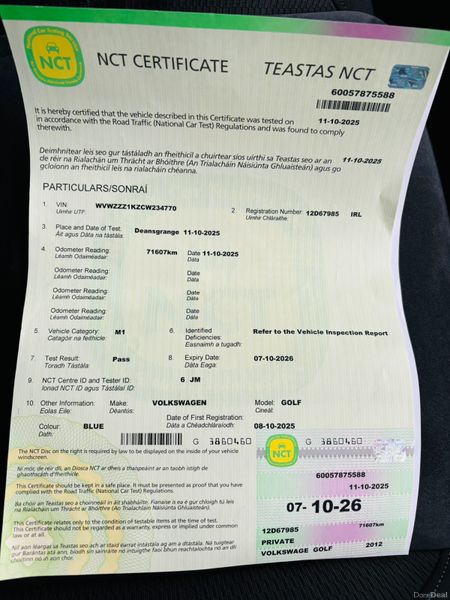 2012 VOLKSWAGEN GOLF 1.4 COMFORTLINE AUTO 375587307