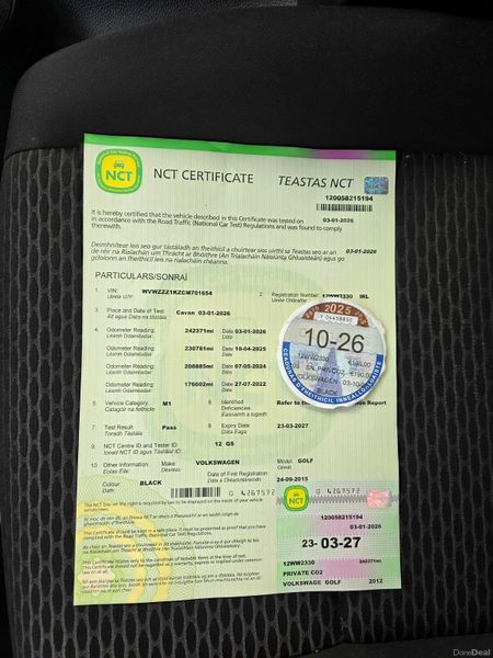 Volkswagen Golf 2012 1.6 TDI NEW NCT & TAX 377188529