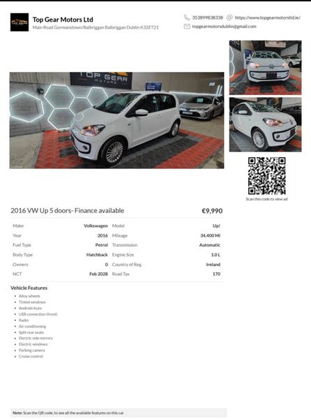 2016 VW Up 5 doors- Finance available 377572757