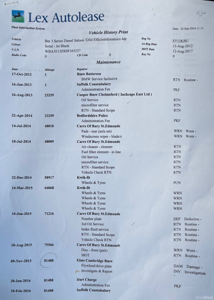 2012 BMW 3 Series 2.0D ES Nct 11/26 Tax 06/26 379207421