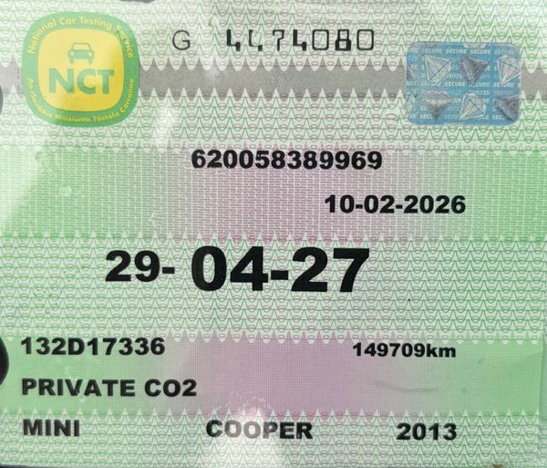 2013 Mini Cooper 2.0D Automatic Nct 04/27 380121887
