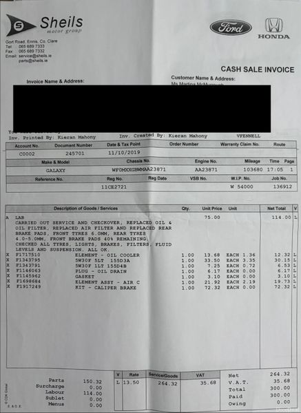 2011 Ford Galaxy 2.0TDI 7 Seat TITANIUM Nct 05/26 380441107