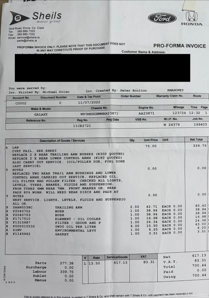 2011 Ford Galaxy 2.0TDI 7 Seat TITANIUM Nct 05/26 380441135