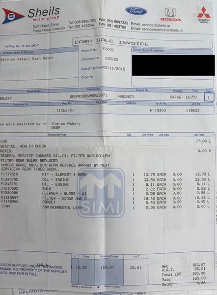 2011 Ford Galaxy 2.0TDI 7 Seat TITANIUM Nct 05/26 380493391