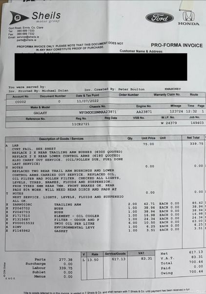 2011 Ford Galaxy 2.0TDI 7 Seat TITANIUM Nct 05/26 380493545