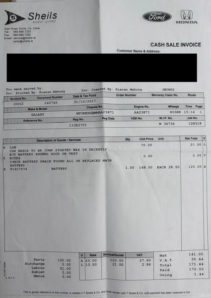 2011 Ford Galaxy 2.0TDI 7 Seat TITANIUM Nct 05/26 380972723