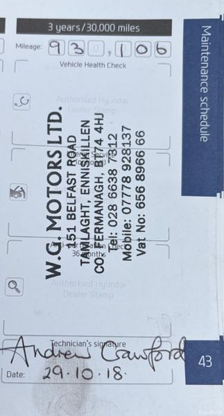 2015 Hyundai i40 1.7D Estate Nct 06/26 Tax 10/26 380919487