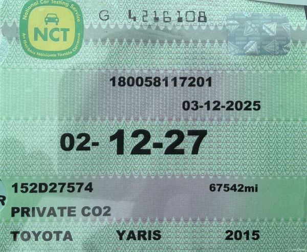 2015 Toyota Yaris 1.5 Hybrid Auto Nct 12/27 Tax 12 382581153