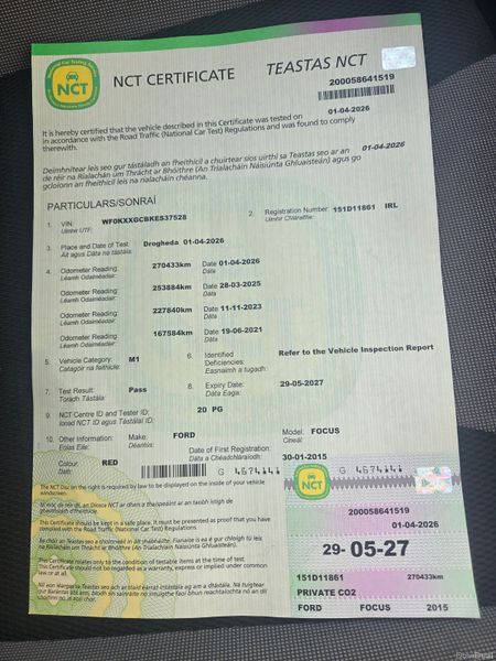 Ford Focus 1.6d Zetec, nct 05/27,tax 11/26 383924461