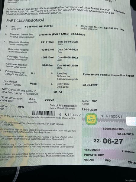 Volvo V60 2016( NCT 06/27) 384059601