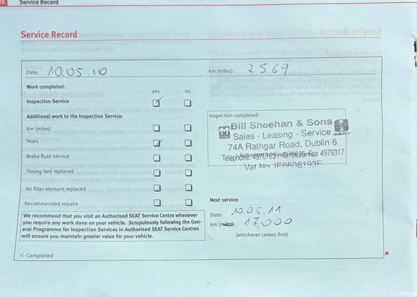 2009 SEAT Ibiza 1.2 Costa Nct 10/26 384092945