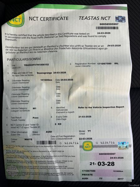 2017 AUDI TT 1.8 TSFI S-TRONIC AUTO 384137713