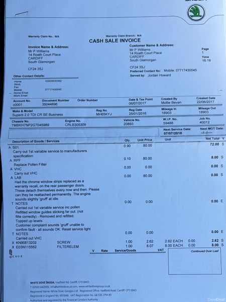 2016 Skoda Superb 2.0 TDI Ambition Nct 05/27 384968539