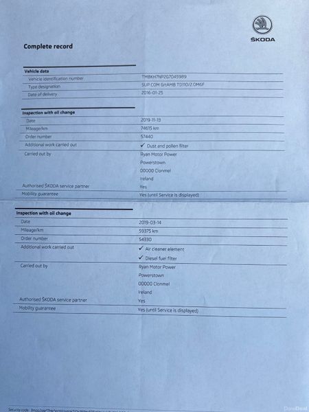 2016 Skoda Superb 2.0 TDI Ambition Nct 05/27 385659627
