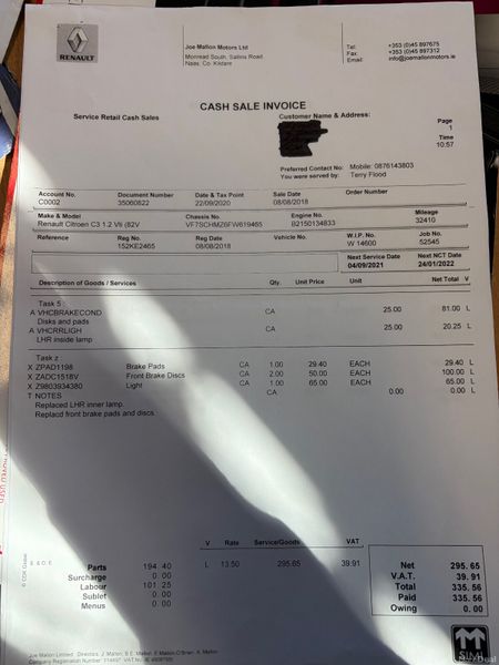 2015 Citroen C3 1.2 VTI VTR+ Nct 01/27 Tax 07/26 386129677