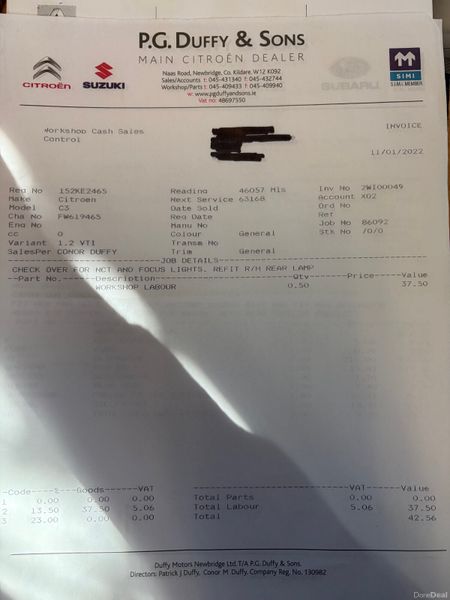 2015 Citroen C3 1.2 VTI VTR+ Nct 01/27 Tax 07/26 386461377