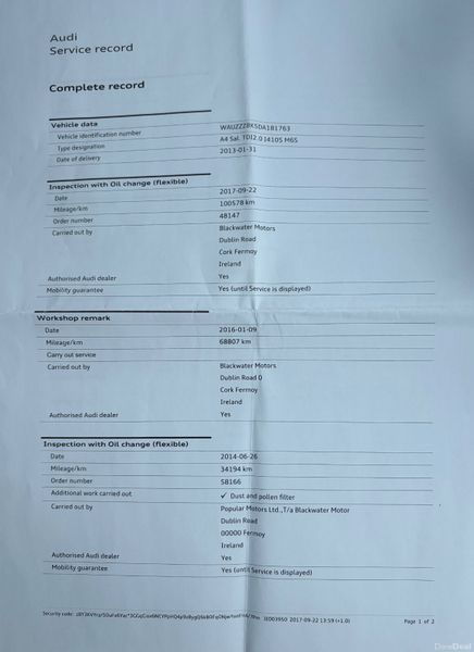 2013 Audi A4 2.0 TDI SE Nct 05/27 Tax 05/26 387666847